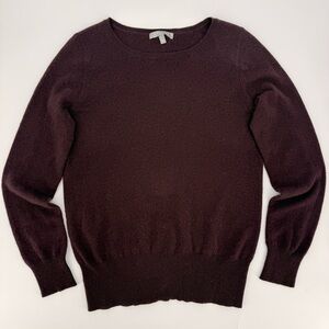 Neiman Marcus Womens Cashmere Sweater Burgundy Aubergine Pullover L Classic